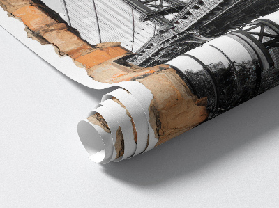 Sticker mural effet trou 3D 40x60 paysage urbain