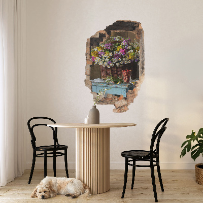 Sticker mural effet trou 3D 40x60 Charme rustique