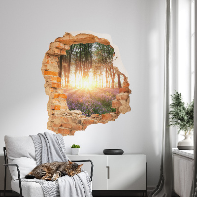 Sticker mural effet trou 3D 51x60 Percée forestière