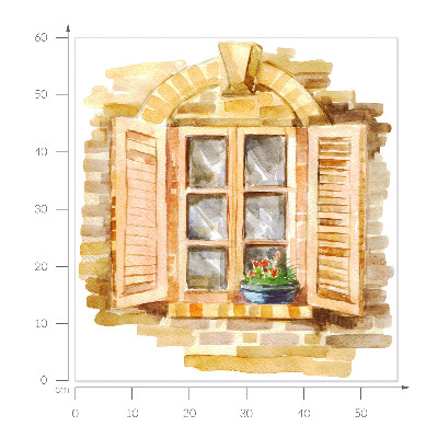 Fausse fenêtre trompe l'oeil 56x60 Fenêtre idyllique