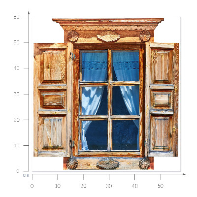 Fausse fenêtre trompe l'oeil 58x60 Fenêtre rustique