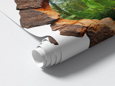 Sticker mural effet trou 3D 60x60 Merveille verte