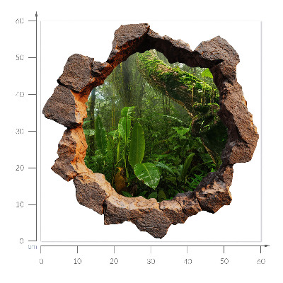 Sticker mural effet trou 3D 60x60 Merveille verte