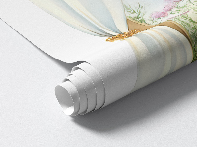 Fausse fenêtre trompe l'oeil 44x60 Rideaux avec vue