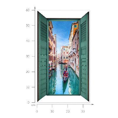 Fausse fenêtre trompe l'oeil 35x60 Un canal pittoresque
