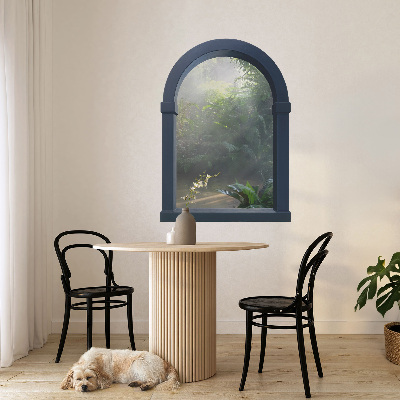 Fausse fenêtre trompe l'oeil 43x60 Jungle mystérieuse