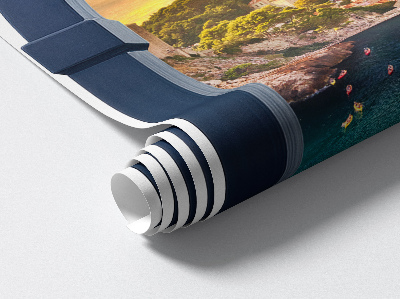 Fausse fenêtre trompe l'oeil 43x60 vue méditerranéenne