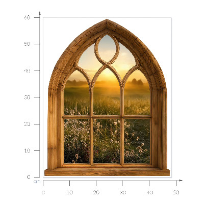 Fausse fenêtre trompe l'oeil 48x60 Paysage de fenêtre