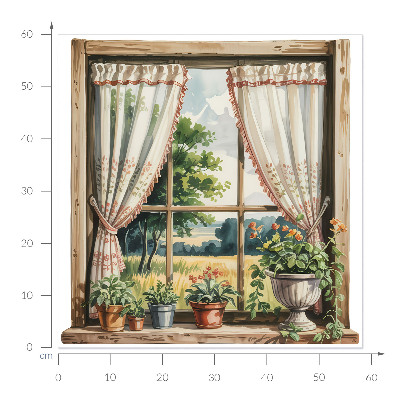 Fausse fenêtre trompe l'oeil 58x60 Fenêtre idyllique