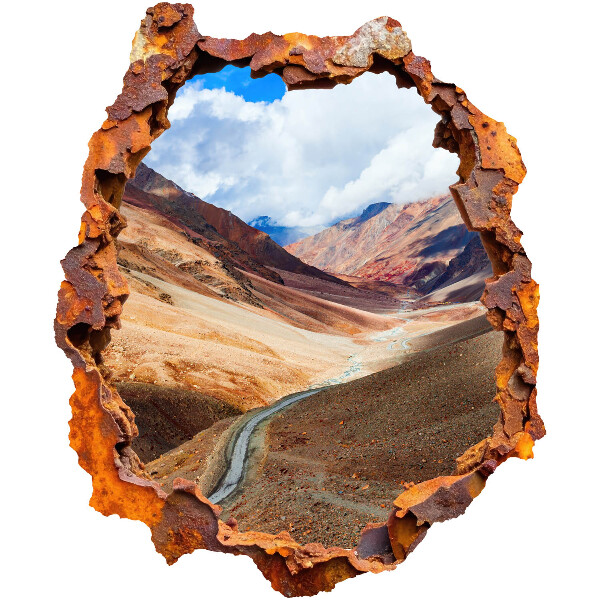 Sticker mural effet trou 3D 50x60 paysage de montagne