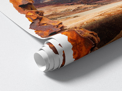 Sticker mural effet trou 3D 50x60 paysage de montagne