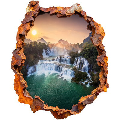 Sticker mural effet trou 3D 50x60 Panorama naturel