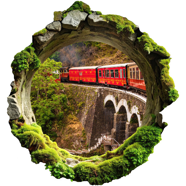 Sticker mural effet trou 3D 56x60 Vue verte