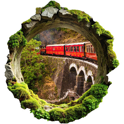 Sticker mural effet trou 3D 56x60 Vue verte