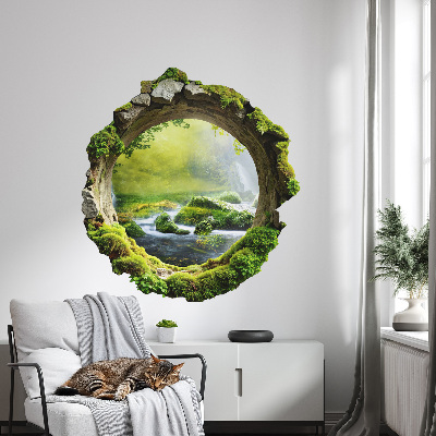 Sticker mural effet trou 3D 56x60 Terre verte