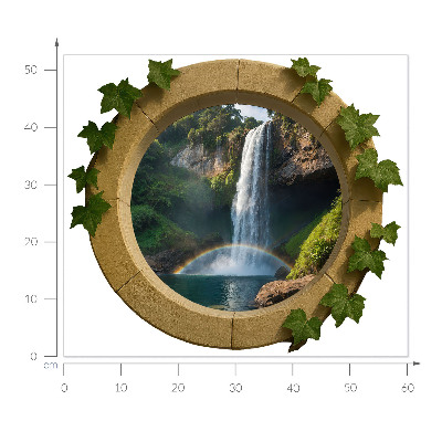Fausse fenêtre trompe l'oeil 60x52 oasis naturelle