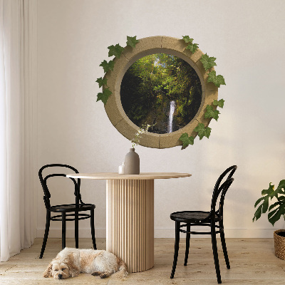 Fausse fenêtre trompe l'oeil 60x52 paysage vert