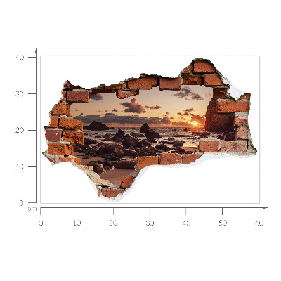 Sticker mural effet trou 3D 60x40 Côte des rêves