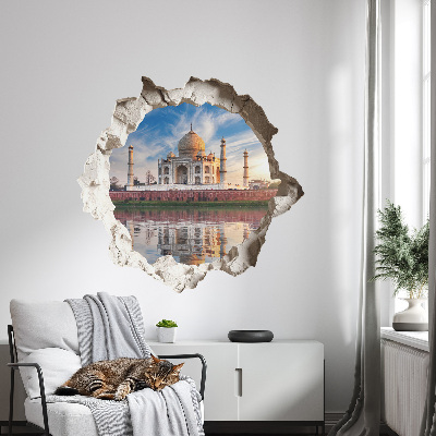 Sticker mural effet trou 3D 60x57 Un monument exotique