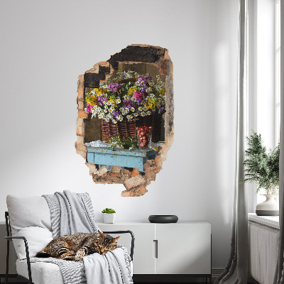 Sticker mural effet trou 3D 53x80 Charme rustique