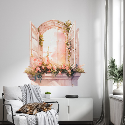 Fausse fenêtre trompe l'oeil 75x80 Fenêtre romantique