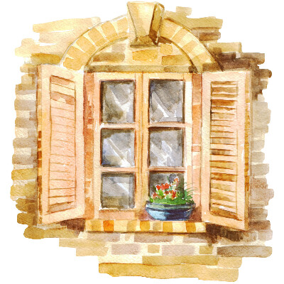 Fausse fenêtre trompe l'oeil 74x80 Fenêtre idyllique