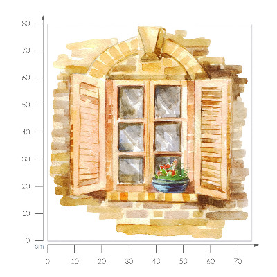 Fausse fenêtre trompe l'oeil 74x80 Fenêtre idyllique