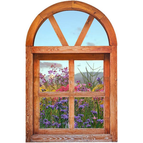 Fausse fenêtre trompe l'oeil 52x80 Fenêtre à fleurs