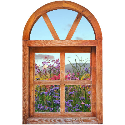 Fausse fenêtre trompe l'oeil 52x80 Fenêtre à fleurs
