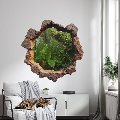 Sticker mural effet trou 3D 80x79 Merveille verte