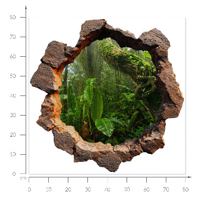 Sticker mural effet trou 3D 80x79 Merveille verte