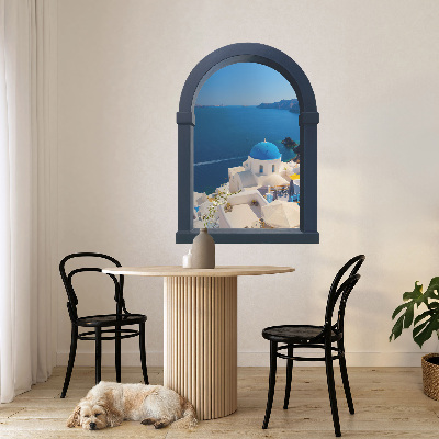 Fausse fenêtre trompe l'oeil 57x80 vue méditerranéenne