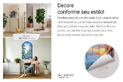 Fausse fenêtre trompe l'oeil 57x80 vue méditerranéenne