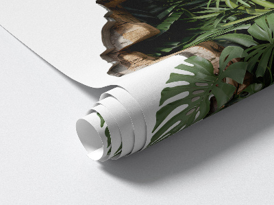 Sticker mural effet trou 3D 73x80 Nature tropicale