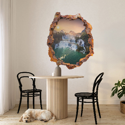 Sticker mural effet trou 3D 66x80 Panorama naturel