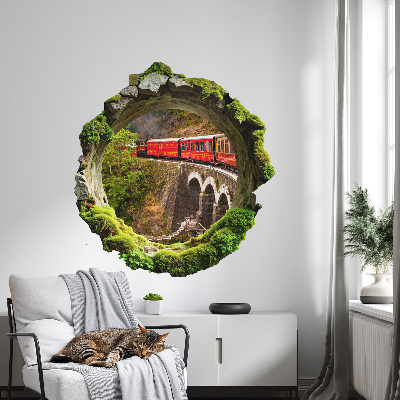 Sticker mural effet trou 3D 74x80 Vue verte