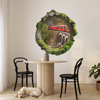 Sticker mural effet trou 3D 74x80 Vue verte