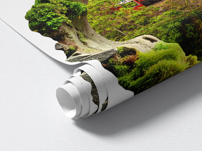 Sticker mural effet trou 3D 74x80 Vue verte