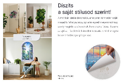 Sticker mural effet trou 3D 74x80 Paysages tropicaux