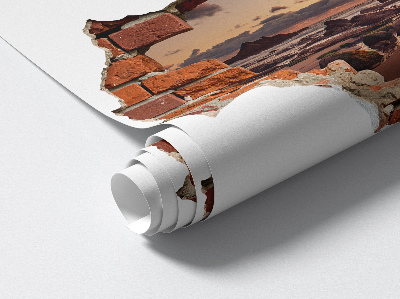 Sticker mural effet trou 3D 80x54 Côte des rêves