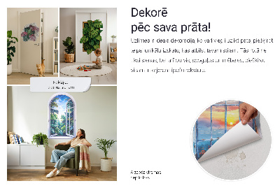 Sticker mural effet trou 3D 80x76 paysage d'hiver