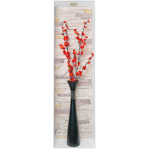 Sticker mural 3d 23x80 Fleurs et pierres