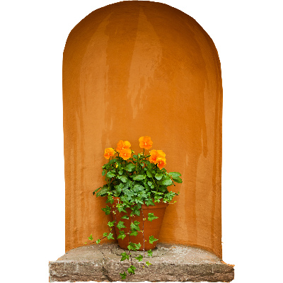 Sticker mural 3d 52x80 Fleurs en pot