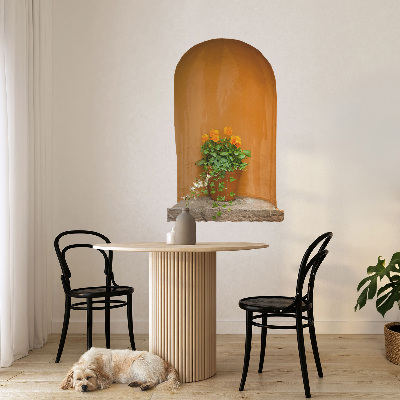 Sticker mural 3d 52x80 Fleurs en pot