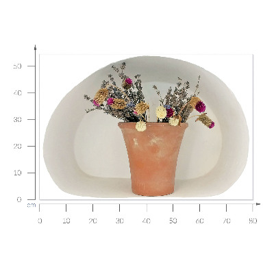 Sticker mural 3d 80x54 fleurs séchées