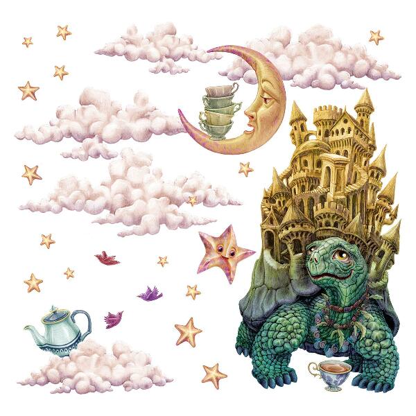 Autocollant mural 100x129 Fantasmes animaliers sous forme de dessin animé