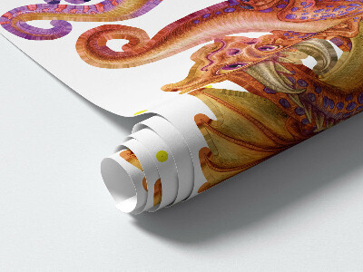 Autocollant mural 100x80 Des dragons colorés dans une esthétique de conte de fées et de dessin animé