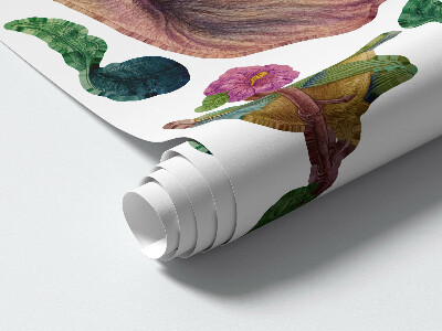 Autocollant mural 100x126 Les animaux sauvages et les tropiques en version dessin animé