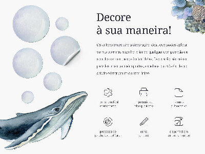 Autocollant mural 100x122 Un conte de fées sous-marin avec des animaux marins