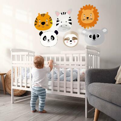 Autocollant mural 100x152 Safari avec des animaux sauvages dans une édition charmante